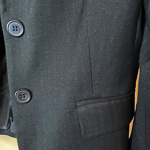 NY & Co Black Stretch Metallic Stripe Blazer Size 6 - Picture 10 of 16